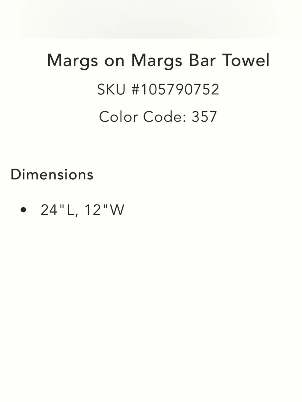 New! NWT Anthropologie Margs on Margs Bar Towel.
